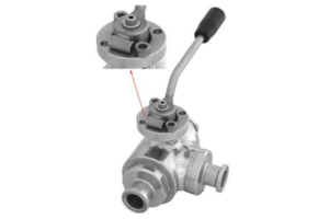 3 WAY VALVE FOR ISO 5211 ACTUATOR + KIT LEVER WITH LOCKS