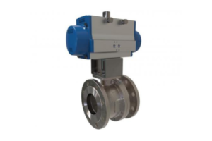 Ball valve with double acting actuator