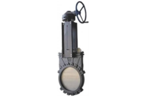Knife gate valve with gearbox
